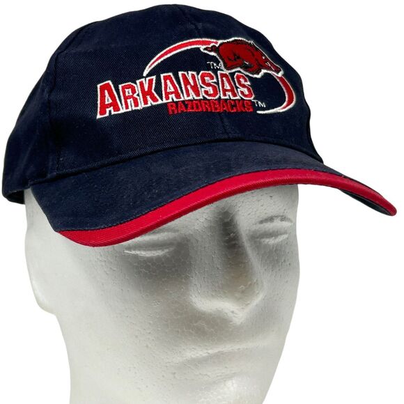 Arkansas Razorbacks Baseball Cap Hat Blue University NCAA Hogs 6 Panel Strapback - Picture 1 of 9